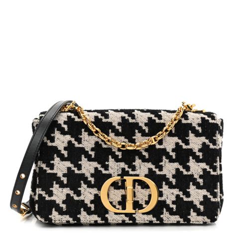 houndstooth bag dior|Medium Dior Caro Bag Black and White Macro Houndstooth Fabric.